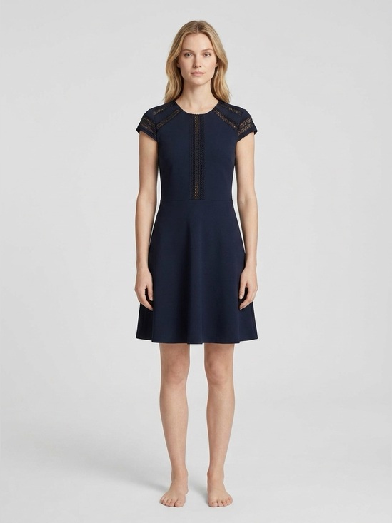 H&M Dresses & Skirts - H&M Navy Lace-Yoke A-Line Mini Dress